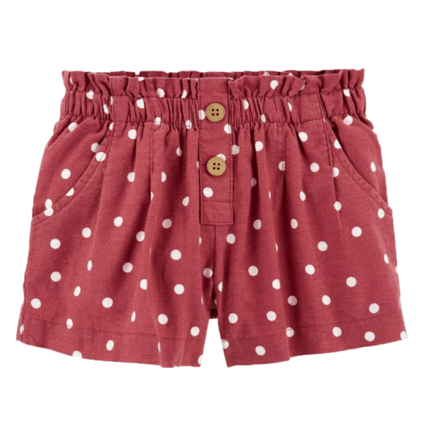 Red girl's short with polka dot print